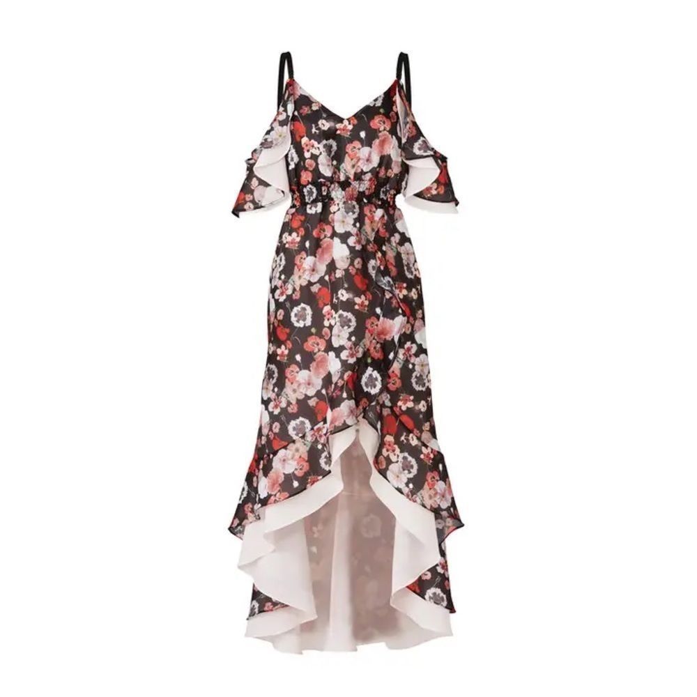 Unitedwood Arabella Black Floral Chiffon Maxi - Picture 4 of 5